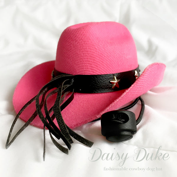 Daisy Duke Pink Cowboy Dog Hat