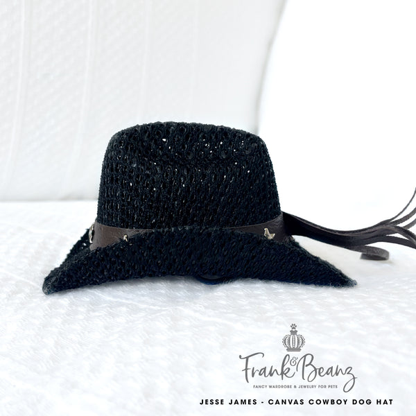 Jesse James Black Cowboy Dog Hat for Small Medium Dogs Cowboy Hat Western Pet Hats