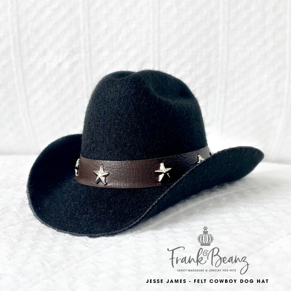 Jesse James Black Cowboy Dog Hat for Small Medium Dogs Cowboy Hat Western Pet Hats