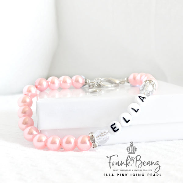 Ella Personalized Pink Pearl Dog Necklace Luxury Pet Necklace