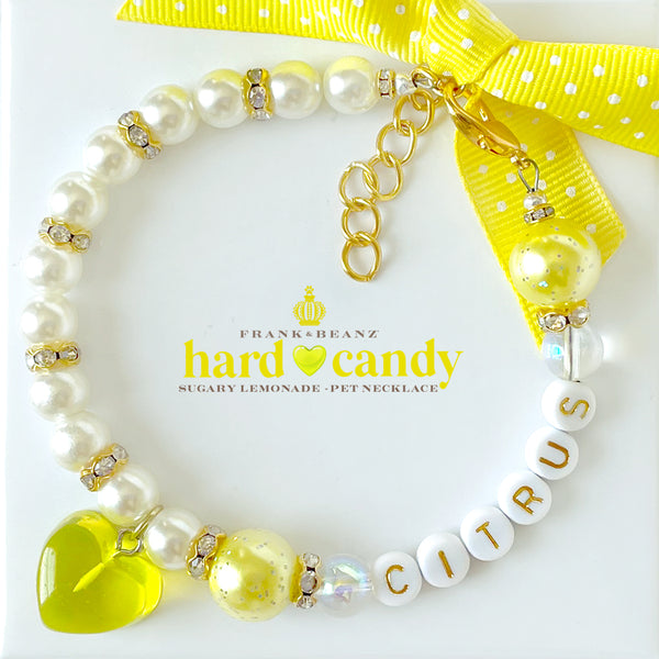 Hard Candy Lemonade Dog Necklace Dog Collar Cat Necklace Luxury Pet Jewelry