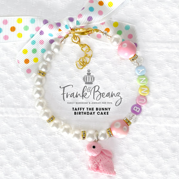 Taffy the Bunny Pearl Dog Necklace Collar Cat Collar