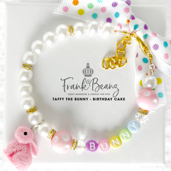 Taffy the Bunny Pearl Dog Necklace Collar Cat Collar