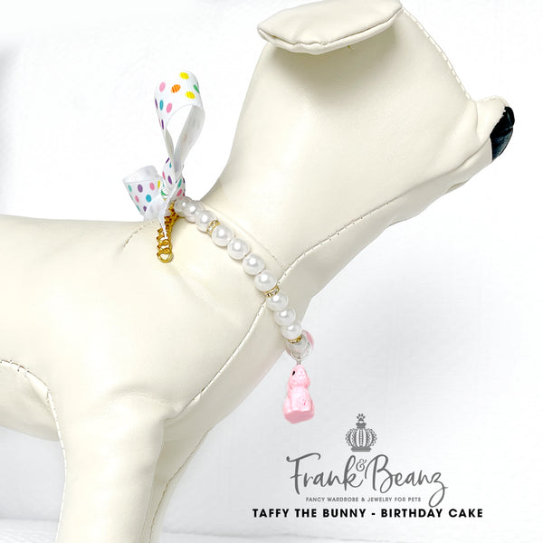 Taffy the Bunny Pearl Dog Necklace Collar Cat Collar