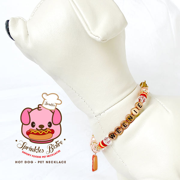 Hot Dog Pearl Dog Necklace Cat Necklace Luxury Pet Necklace