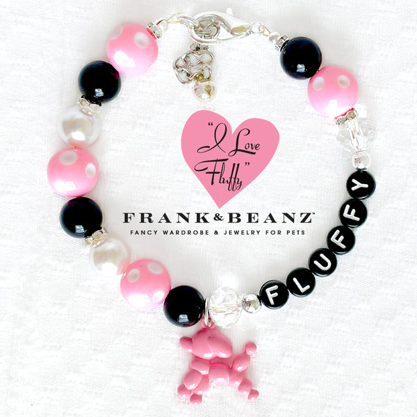 I Love Fluffy Personalized Dog Necklace Collar Pet Bell Pet Necklace