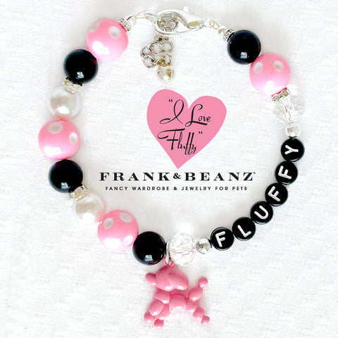 I Love Fluffy Personalized Dog Necklace Collar Pet Bell Pet Necklace