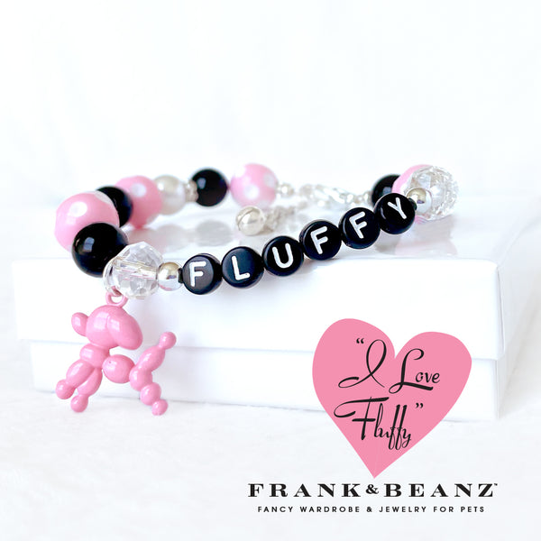 I Love Fluffy Personalized Dog Necklace Collar Pet Bell Pet Necklace