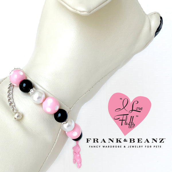 I Love Fluffy Personalized Dog Necklace Collar Pet Bell Pet Necklace