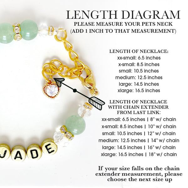 Precious Jade Glass Pearl Dog Necklace Luxury Pet Jewelry