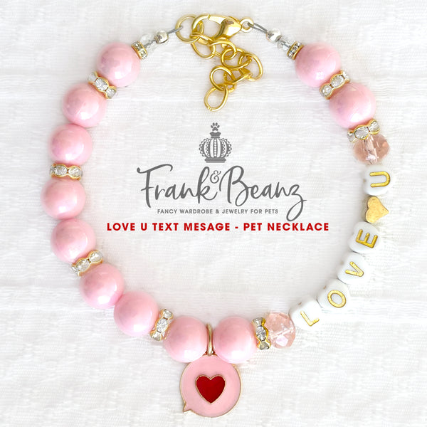 Text Message Pearl Pet Necklace for Cats Dogs Pet Jewelry
