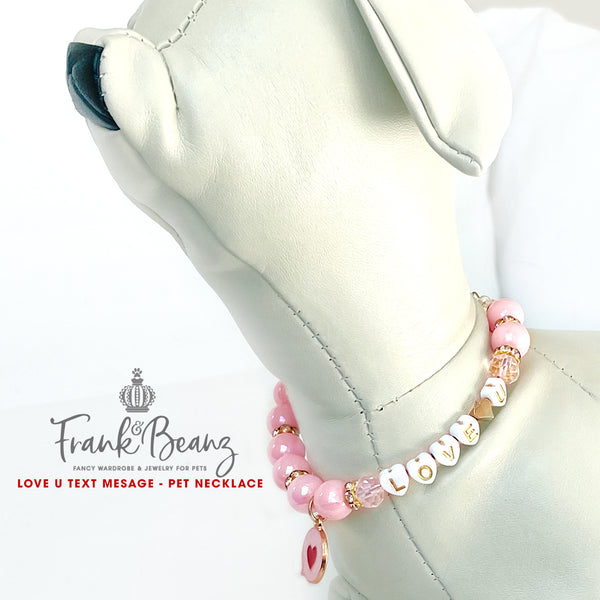 Text Message Pearl Pet Necklace for Cats Dogs Pet Jewelry
