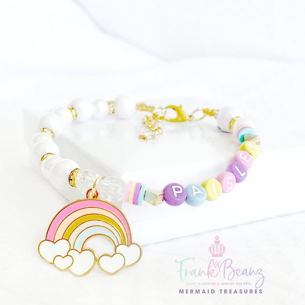 Paisley's Rainbow Sorbet Pearl Pet Necklace Luxury Pet Jewelry