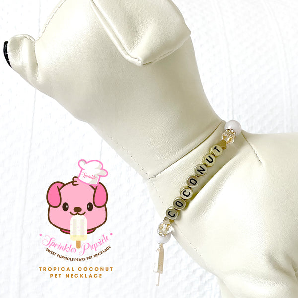 Coconut Pupsicle Rhinestone Dog Necklace Cat Necklace Milky Pearl Luxury Pet Jewelry