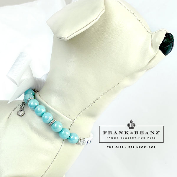 Sniffany's Pearl Dog Necklace Diamond Heart Pet Jewelry