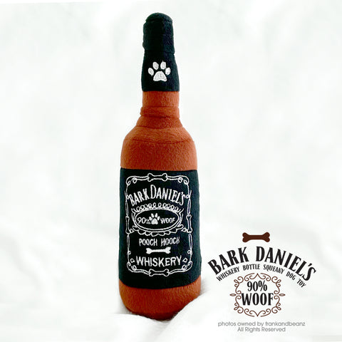 Bark Daniels Whiskery Bottle Squeaky Dog Toy