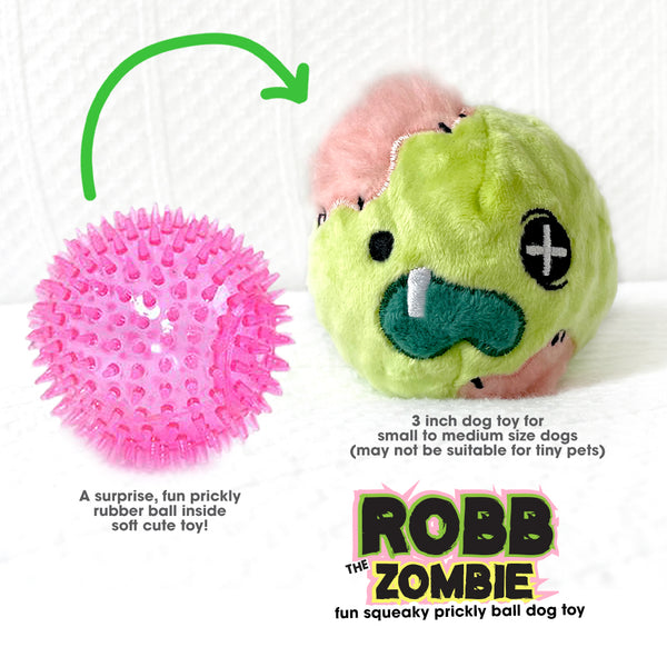 Robb the Zombie Rough Play Dog Toy Squeaky Ball Pet Toys