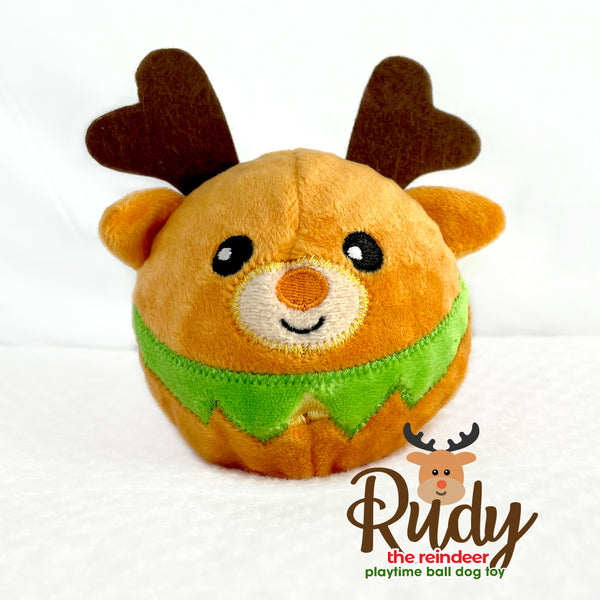 Rudy the Reindeer Rough Play Dog Toy Ball