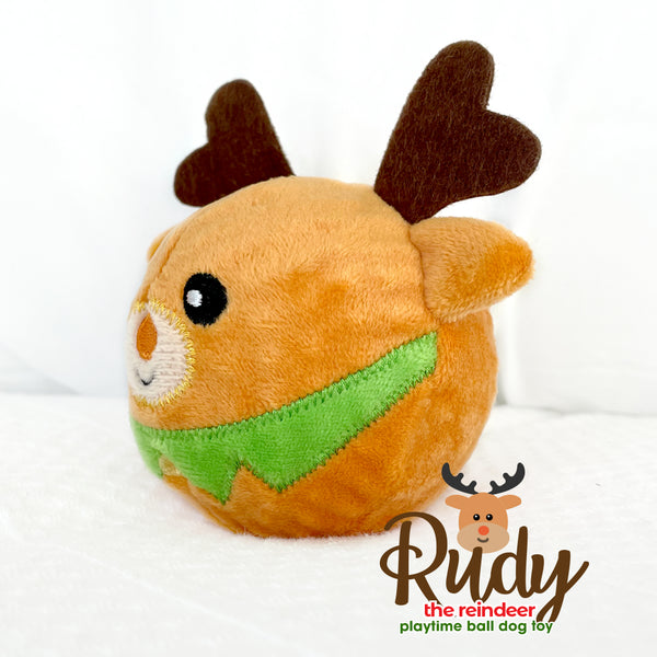 Rudy the Reindeer Rough Play Dog Toy Ball