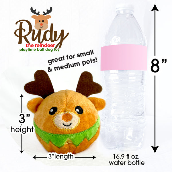 Rudy the Reindeer Rough Play Dog Toy Ball