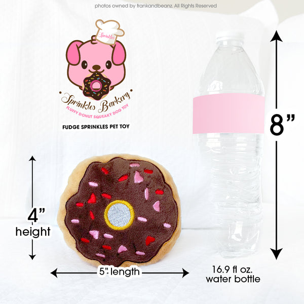 Sprinkles Barkery Fudge Mini Squeaky Donut Dog Toys Plush Pet Toys