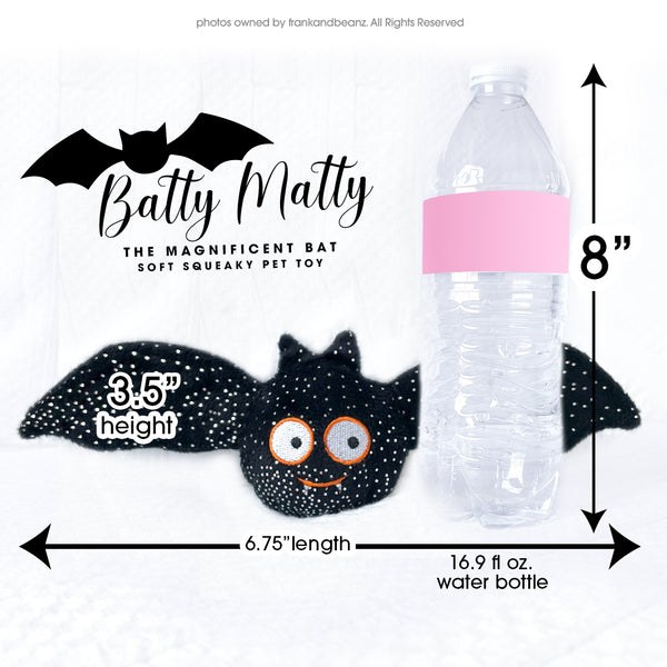 Magnificent Batty Matty Little Bat Squeaky Dog Toy