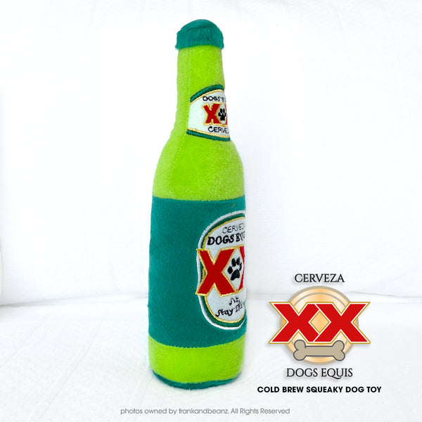 Dogs Equis Cerveza Beer Bottle Squeaky Plush Dog Toy