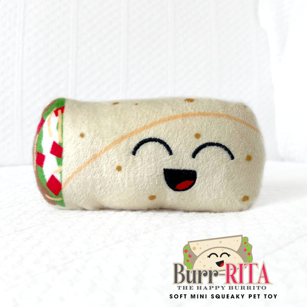 burr-Rita Happy Burrito Mini Squeaky Dog Toy