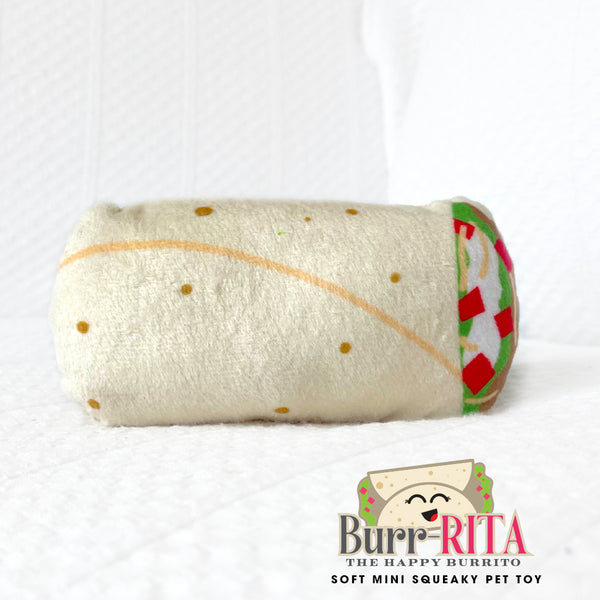 burr-Rita Happy Burrito Mini Squeaky Dog Toy