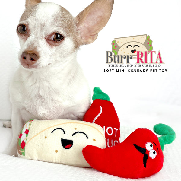 burr-Rita Happy Burrito Mini Squeaky Dog Toy