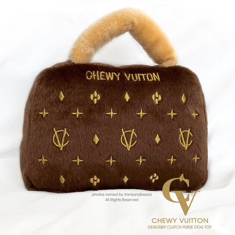 Chewy Vuitton Designer Clutch Purse Dog Toy