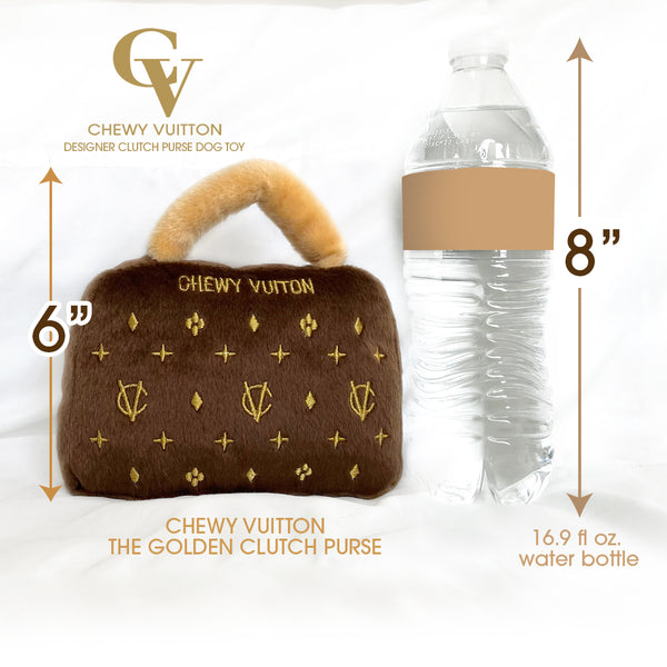 Chewy Vuitton Designer Clutch Purse Dog Toy