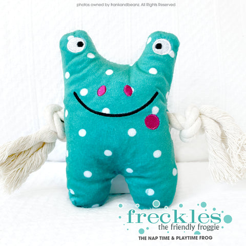 Freckles the Frog  Play Time Rope Dog Toys Nap Time