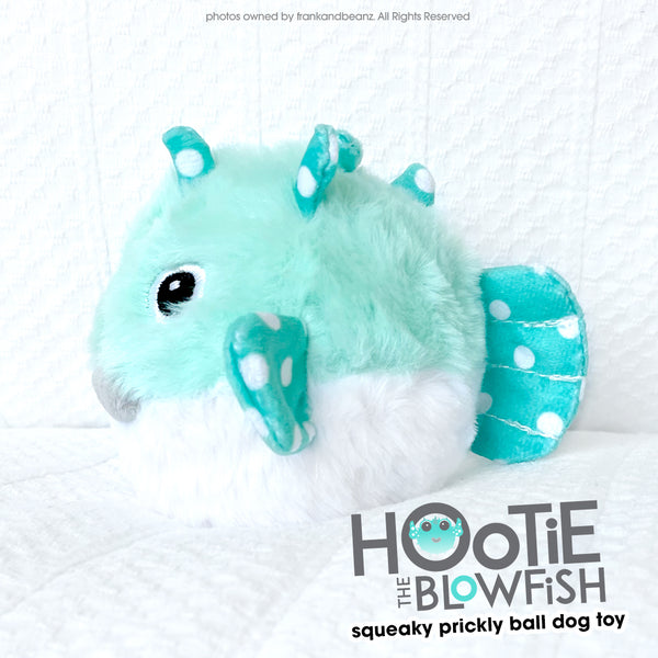 Hootie Blowfish Rough Play Squeaky Ball Dog Toys for Small Medium Dogs