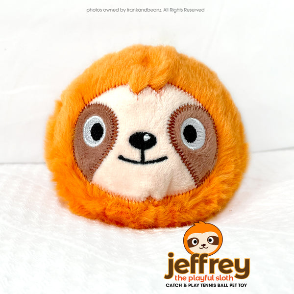 Sloth Jeffrey Rough Playtime Squeaky Tennis Ball Dog Toys