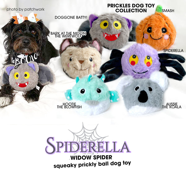 Spiderella The Spider Rough Play Dog Toy Rubber Ball Pet Toys for Small Medium Dogs