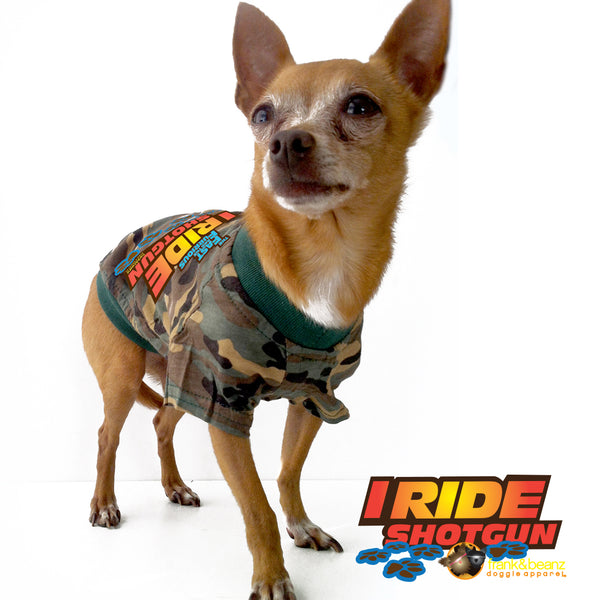 Fast & the Furrious™ - I Ride Shotgun Camouflage Dog Shirt