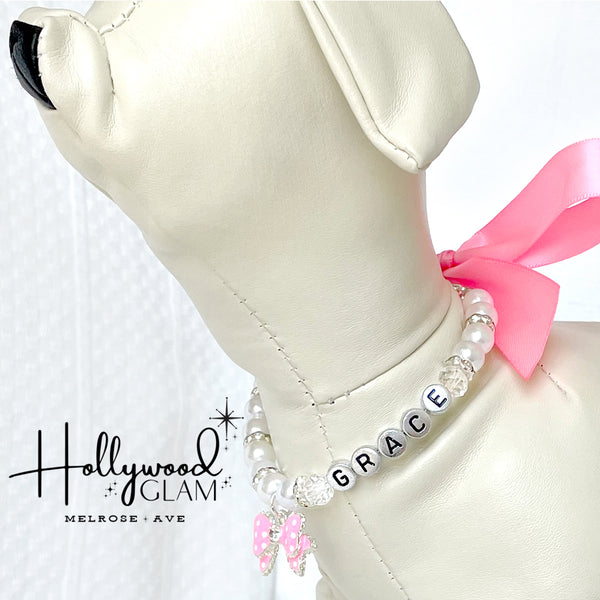 Melrose Ave. Hollywood Glam Personalized Dog Necklace Pet Jewelry