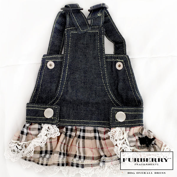 Furberry, Rhinestone Heart Overall Jean Dog Dress