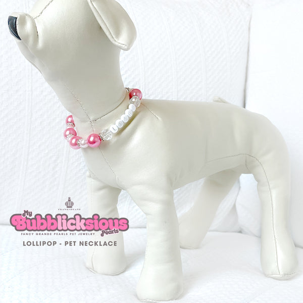 Bubblicksious Bubble Gum LOLLIPOP Pearl Dog Necklace