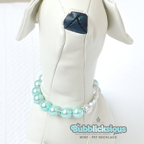 Bubblicksious Bubble Gum Pearls Mint Pearl Dog Necklace