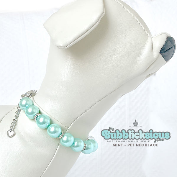 Bubblicksious Bubble Gum Pearls Mint Pearl Dog Necklace