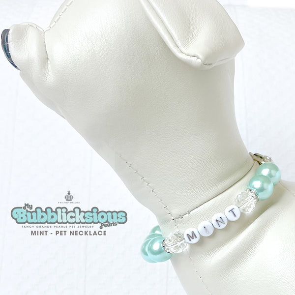 Bubblicksious Bubble Gum Pearls Mint Pearl Dog Necklace