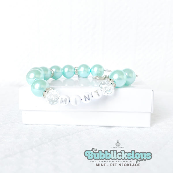 Bubblicksious Bubble Gum Pearls Mint Pearl Dog Necklace