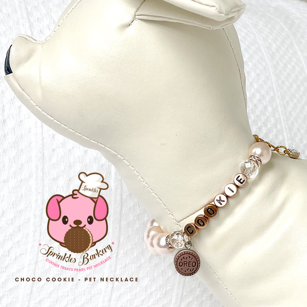 Cookie Treat Luxury Pearl Pet Necklace Fancy Dog Jewelry