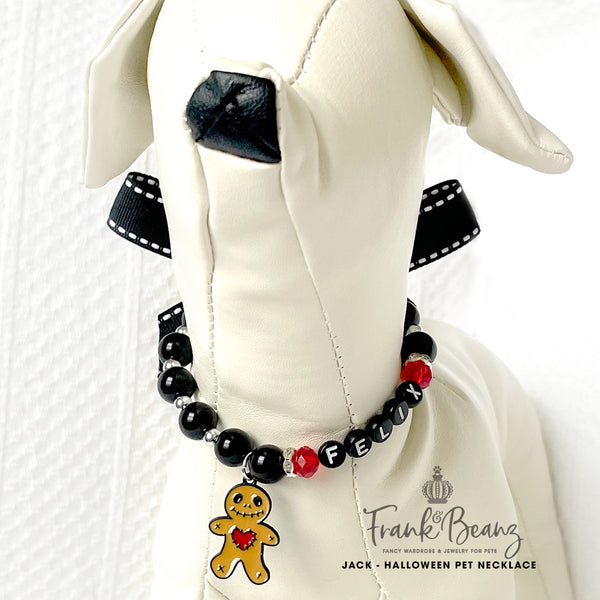 Snookie Goth Dog Necklace Cat Necklace Pearl Dog Collar Pet Necklace