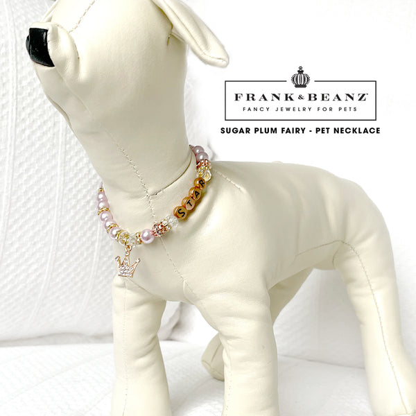 Sugar Plum Fairy Dog Necklace Cat Necklace Pearl Dog Collar Pet Necklace