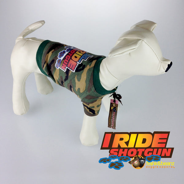 Fast & the Furrious™ - I Ride Shotgun Camouflage Dog Shirt