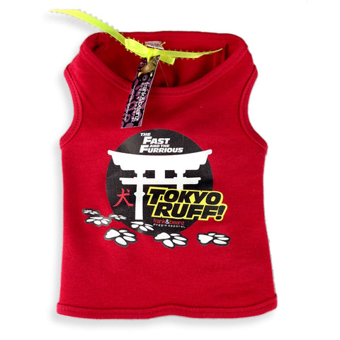 Fast & the Furrious™ - Tokyo Ruff Dog Red Tank Top